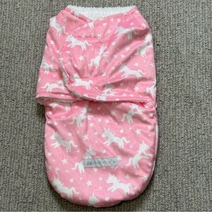 Petite L'amour‎ Wrap Swaddle Sack Fleece Pink Unicorn Print Sherpa 0+ Months